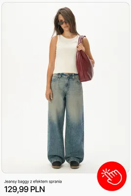 Jeansy baggy z efektem sprania Cropp promocja w Cropp