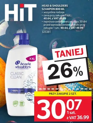 Szampon Head & Shoulders 800ml promocja w Selgros