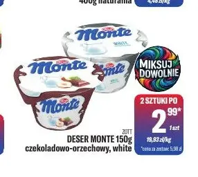 Deser Monte white Zott promocja w Tomi Markt