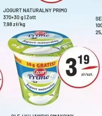 Jogurt naturalny Primo promocja w Sedal