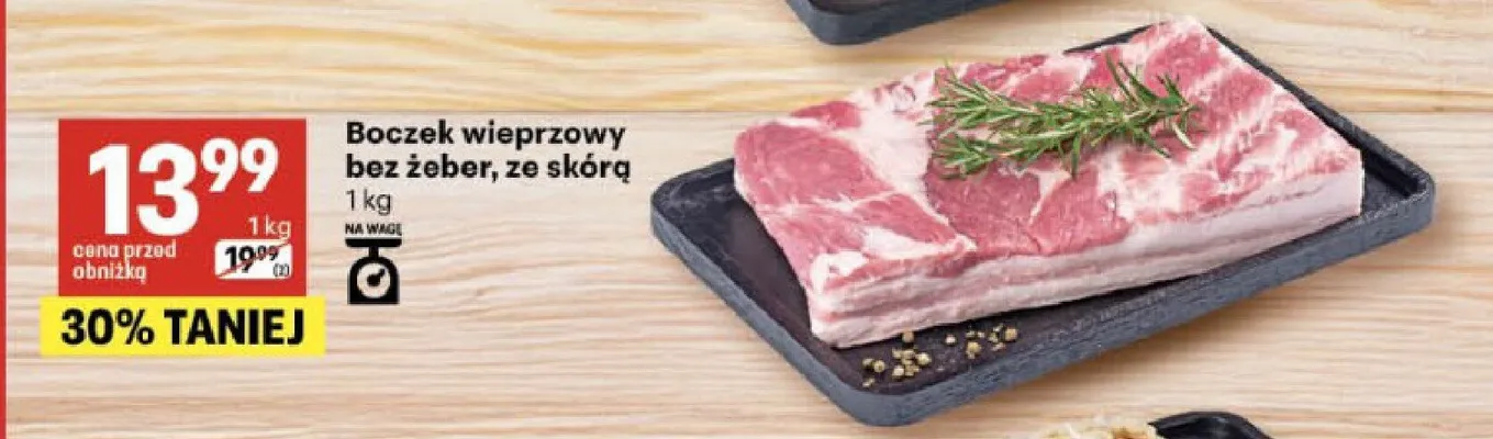 Boczek wieprzowy bez żeber ze skórą Z Naszej Lady promocja w Delikatesy Centrum