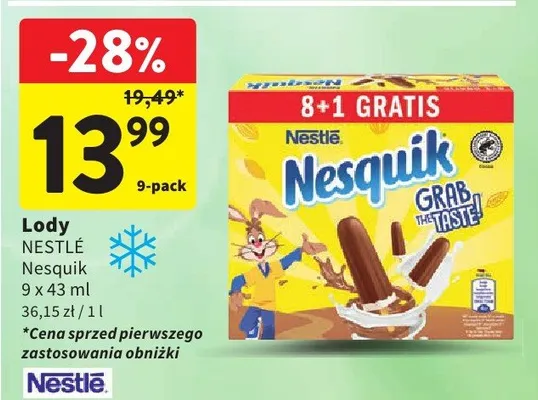 Lody Nestlé Nesquik promocja w Intermarche