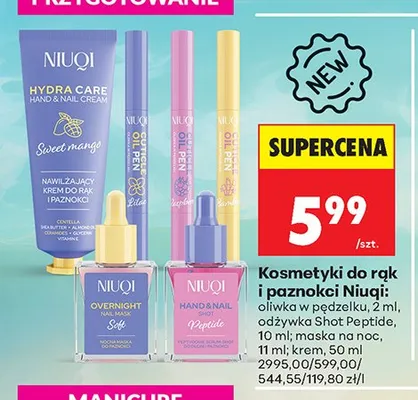 Oliwka do skórek i paznokci w pędzelku Niuqi promocja w Biedronka