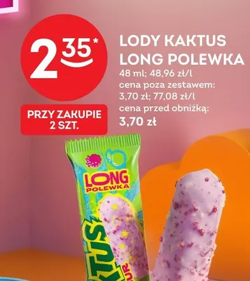 Lody Kaktus Long Polewka promocja w Żabka