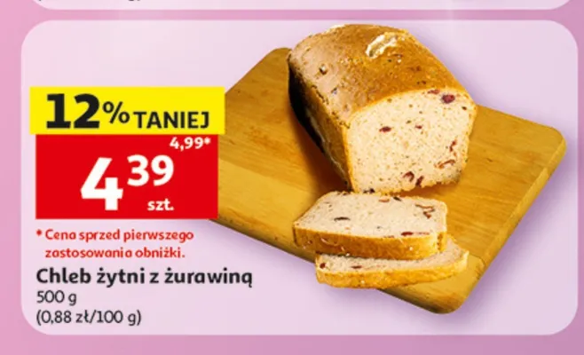 Chleb żytni z żurawiną promocja w Auchan