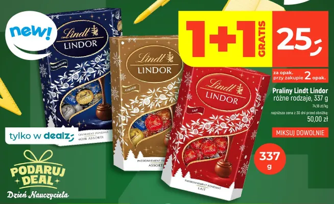 Praliny Lindt Lindor Lait promocja w Dealz