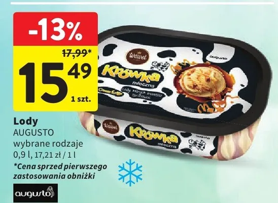 Lody Augusto Krówka mleczna promocja w Intermarche