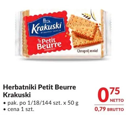 Herbatniki Petit Beurre Krakuski promocja w Makro