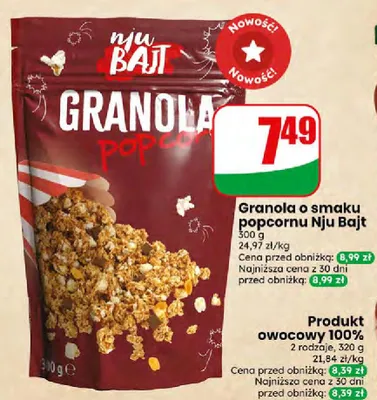 Granola o smaku popcornu promocja w Dino