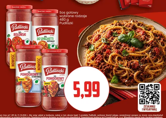 Sos pomidorowy ze śmietanką Pudliszki promocja w Kupiec