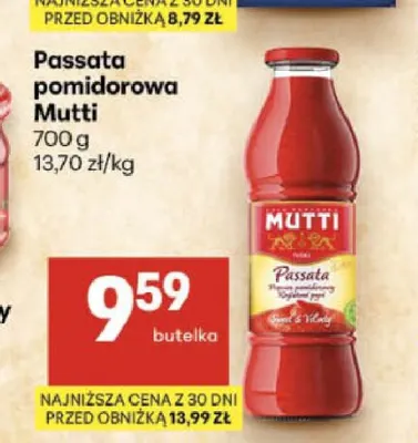 Passata pomidorowa Mutti promocja w Delikatesy Centrum