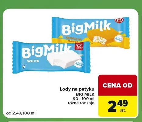 Lody na patyku Big Milk Tropical Mango promocja w Carrefour Express