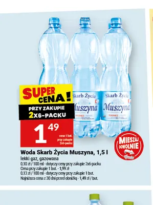 Woda gazowana Skarb Życia Muszyna promocja w Twój Market