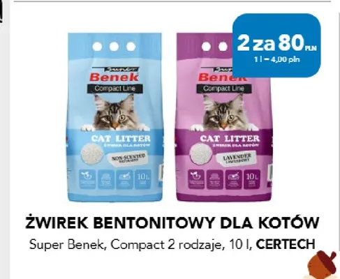 Żwirek bentonitowy dla kotów Super Benek Compact promocja w Aquael zoo