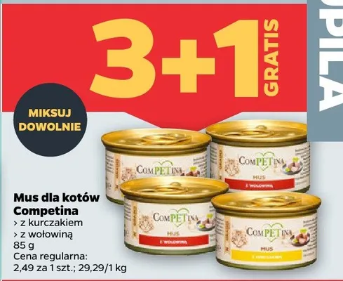 Mus dla kotów z kurczakiem Competina promocja w Netto