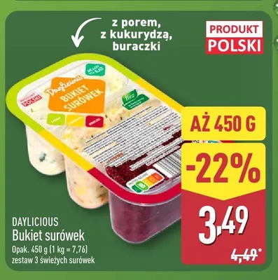 Bukiet surówek Daylicious promocja w Aldi