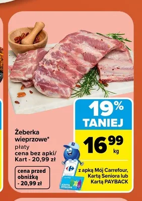 Żeberka wieprzowe płaty promocja w Carrefour Market