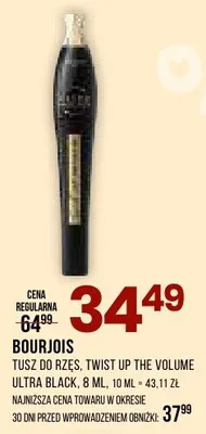 Tusz do rzęs Twistup The Volume Ultra Black promocja w Drogerie Natura