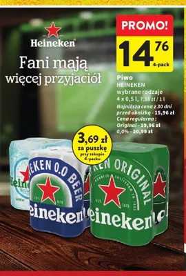 Piwo bezalkoholowe Heineken 4-pak promocja w Intermarche