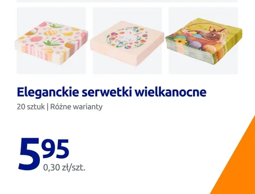 Eleganckie serwetki wielkanocne koszyczek wielkanocny promocja w Action