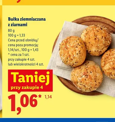 Bułka ziemniaczana z ziarnami promocja w Lidl