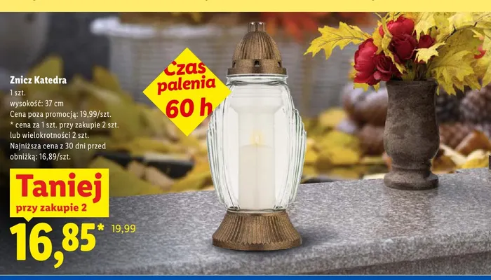 Znicz Katedra 37 cm promocja w Lidl