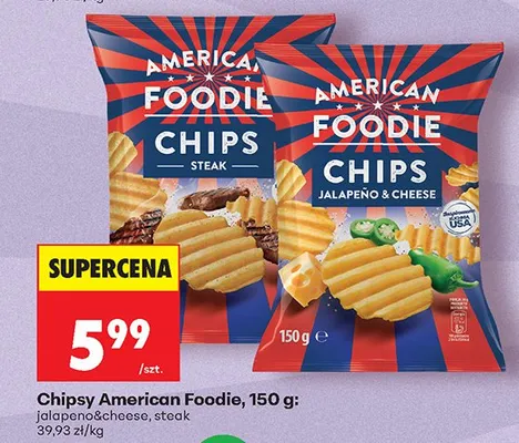 Chipsy American Foodie jalapeño & cheese promocja w Biedronka