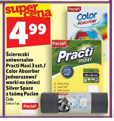 Worki na śmieci z taśmą Paclan Silver Space 35 l 15-pak promocja w TOPAZ