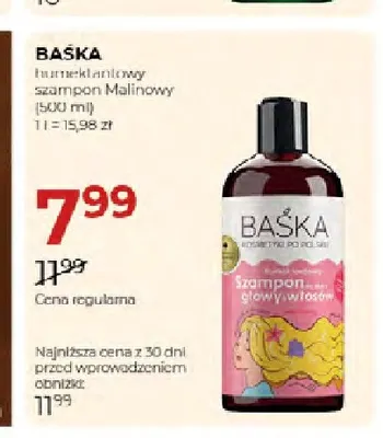 Humektantowy szampon malinowy Baśka promocja w Drogerie Jawa