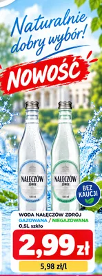 Woda niegazowana Nałęczów Zdrój szkło promocja w emma MARKET