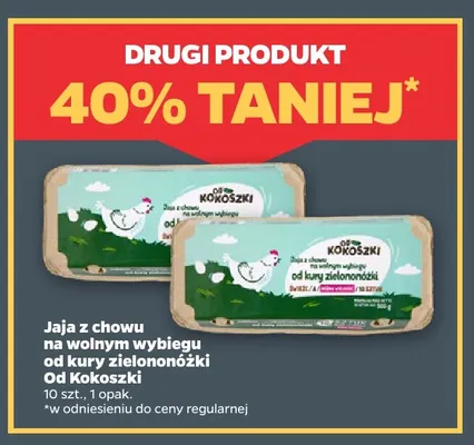 Jajka kurze z chowu na wolnym wybiegu od kury zielononóżki Od Kokoszki promocja w Netto