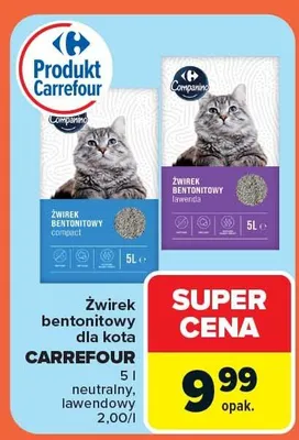 Żwirek bentonitowy dla kota neutralny, lawendowy promocja w Carrefour Market