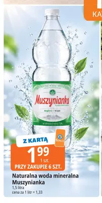 Woda mineralna gazowana Naturalna woda Muszynianka promocja w Leclerc