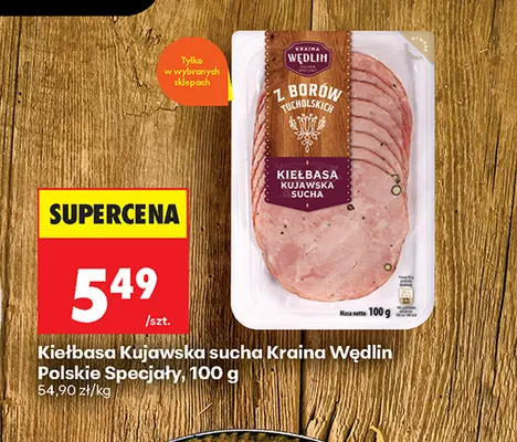 Kiełbasa kujawska sucha Kraina Wędlin Polskie Specjały promocja w Biedronka