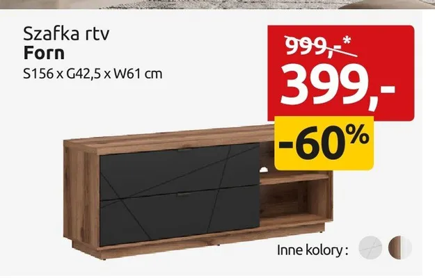 Szafka rtv Forn promocja w Black Red White
