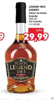 Likier na bazie brandy Legend 1863 Cherry promocja w Kaufland