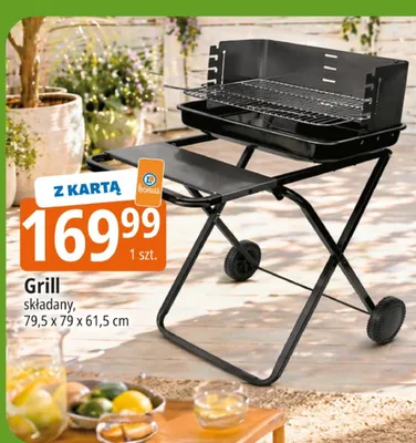 Grill składany 79,5x79x61,5cm promocja w Leclerc