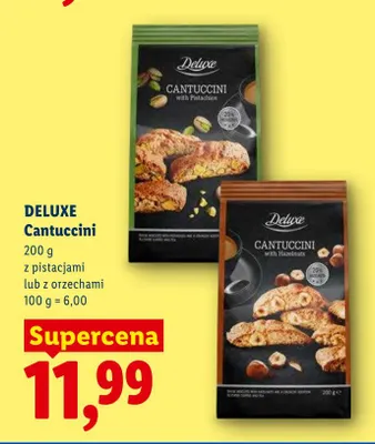 Cantuccini z orzechami Deluxe promocja w Lidl