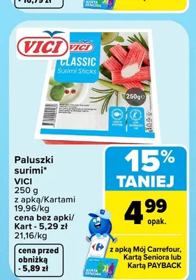 Paluszki surimi Classic Vici promocja w Carrefour