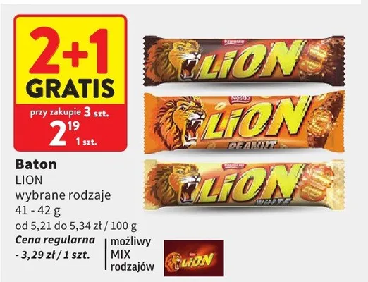 Baton Lion wybrane rodzaje promocja w Intermarche