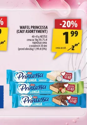 Wafel Princessa Longa mleczna promocja w Arhelan