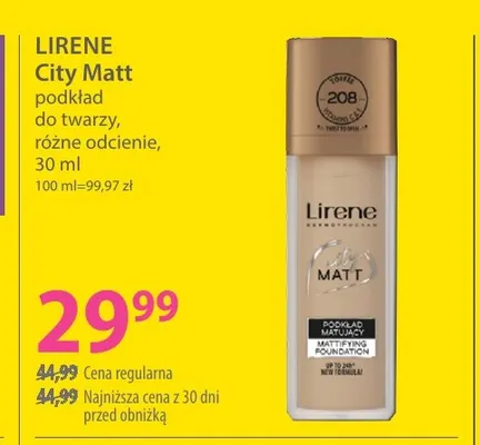 Podkład do twarzy City Matt Lirene promocja w Hebe