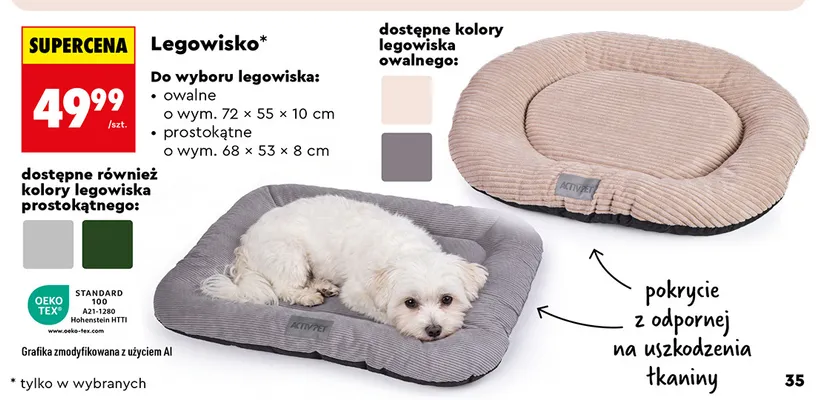 Legowisko prostokątne Activ'Pet promocja w Biedronka