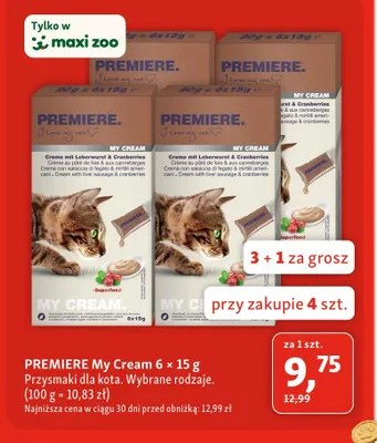 Przysmaki dla kota Premiere My Cream 6-pak promocja w MAXI ZOO