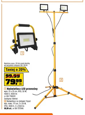 Naświetlacz na statywie Tripod promocja w OBI
