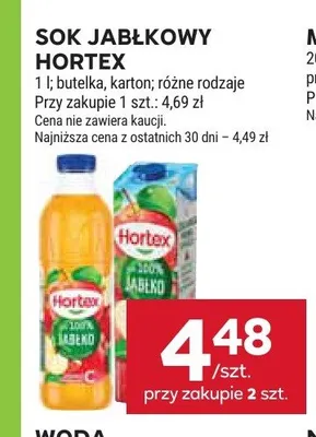 Sok jabłkowy Hortex butelka promocja w Stokrotka