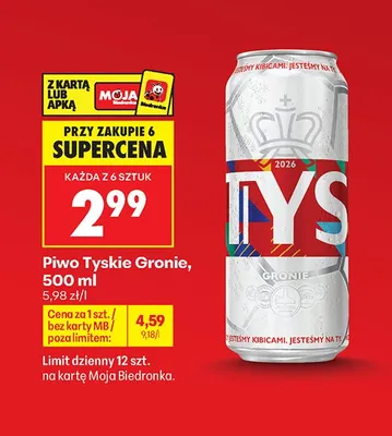 Piwo Tyskie Gronie promocja w Biedronka