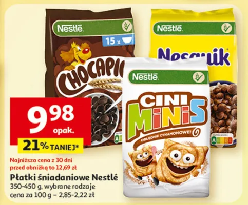 Płatki śniadaniowe, wybrane rodzaje promocja w Auchan