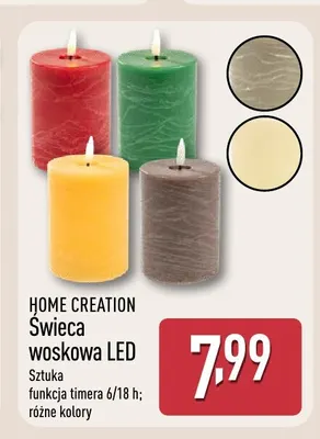 Świeca woskowa LED Home Creation promocja w Aldi