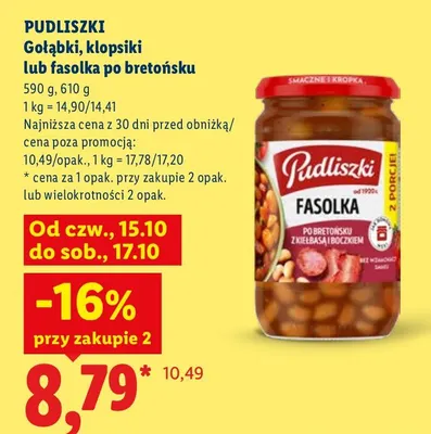 Fasolka po bretońsku Pudliszki promocja w Lidl